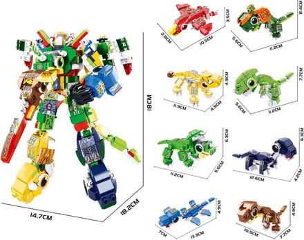Bouwset dinosaurus Robot - 8-in-1 - 791 stuks - speelgoed