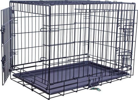 Benche draadkooi 2-drs zwart 121x76x89
