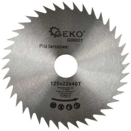 GEKO Cirkelzaagblad - Houtbewerking - 125 mm - 40 Tanden - Staal