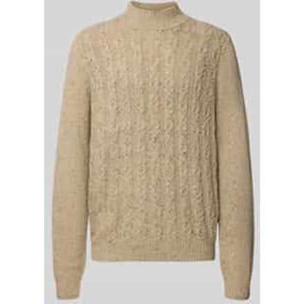 Gebreide pullover van wolmix met opstaande kraag, model 'Donegal'