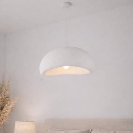 Milton & Oldbrook Japandi Hanglamp Ø 50 cm Tuzla Wit Steenlook