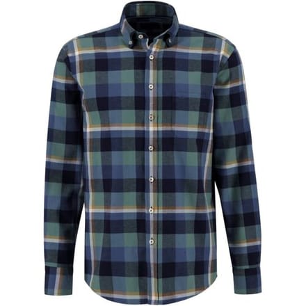 Fynch-Hatton Overhemd Bold Checks Button Down Wave / male