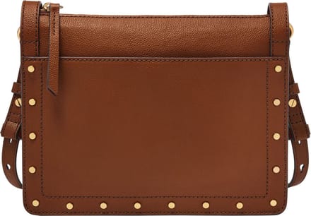 FOSSIL Leren Schoudertas Taryn Crossbody Bag Brown Bruine