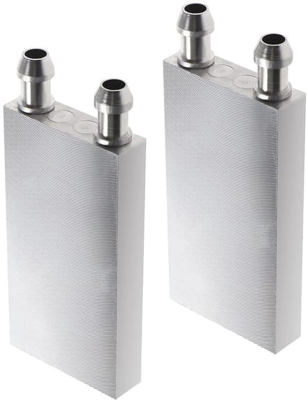 Waterkoelblok van aluminium 40 x 80 x 12 mm voor waterkoeling en CPU koeling