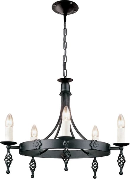 Elstead Lighting LED Kroonluchter | 5X E14 Max 60W | Dimbaar | Black