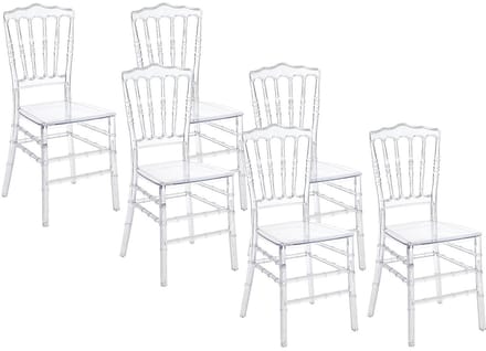 Vente-unique Set van 6 stoelen van vol polycarbonaat - Kristalkleurig - AMBELON