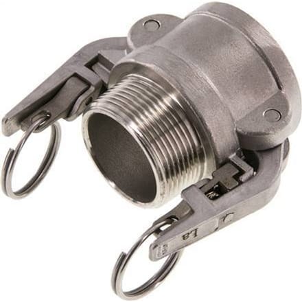Camlock DN 40 (1 1/2'') Veiligheid Koppeling RvsR 1 1/2'' met buitendraad Type B MIL-C-27487