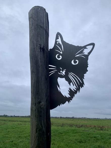 Metalen Kat - De Kat - Wanddecoratie van metaal