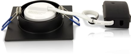 Platte inbouwspot Aapo -Vierkant Zwart -Extra Warm Wit -Dimbaar -3.8W -RTM Lighting LED