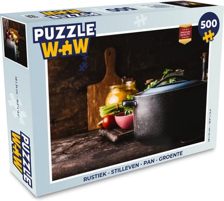 Puzzel Rustiek - Stilleven - Pan - Groente - Legpuzzel - Puzzel 500 stukjes