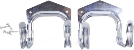 Benson Stevige ophanghaken met schroeven - set van 2 - zilver - 25 kg belasting