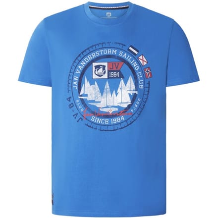 Jan Vanderstorm herren T-Shirt - 60/62 - blauw - Plus Size
