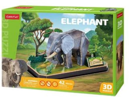 Cubic Fun 3D Puzzel Olifant - 42 stukjes - Geschikt voor kinderen vanaf 8 jaar