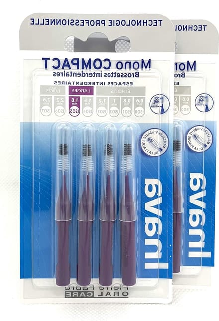 Interdentale Borstels - Tandenstokers - Mondhygiëne - Grote Ruimtes - 18 mm - Paars