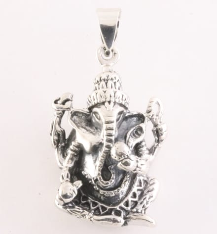 Zware zilveren Ganesha hanger