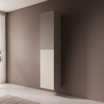 Meubella - Cruzar - Vitrinekast - Beige - 40x30x180 cm