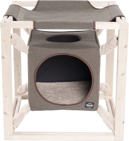 Quapas! Kattenbed met hangmat Catcube L 62.5x62.5x62.5 cm olijfgroen