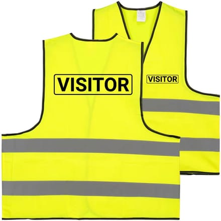 Visitor hesje geel | voor- en achterkant bedrukt