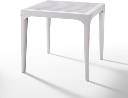 Tuin Tafel - Buitenmeubel - Buiten Eten - Houtlook Afwerking - 80x80 cm - Wit