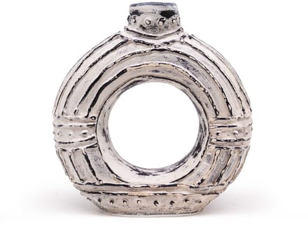 Ronde donutvormige vaas - crème 18 cm