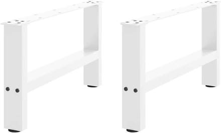 vidaXL Salontafelpoten 2 st 60x(30-31) cm staal wit