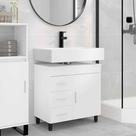 vidaXL - Badkamer - vaniteitsunit - Wit - 60 - x - 35 - x - 60 - cm - Bewerkt - hout