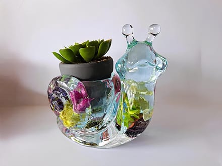 Decoratie beeld slak - blauw
