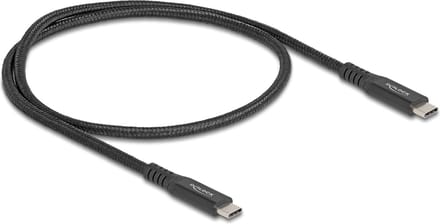 Delock USB 20 Gbps Cable USB Type-C™ male to male PD 3.0 100 W E-Marker 0.5 m black metal