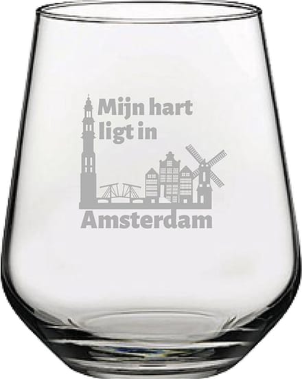 Gegraveerde Drinkglas 42,5cl Amsterdam