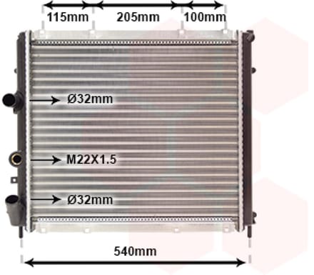 Van Wezel - RADIATOR VOOR RENAULT KANGOO 1997-2003 7700304932