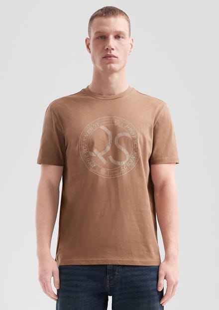 Q/S designed by - Heren t-shirt - Maat S - Mannen - Bruin - katoen