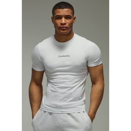 One More Rep Muscle Fit T-Shirt | White | Size Medium