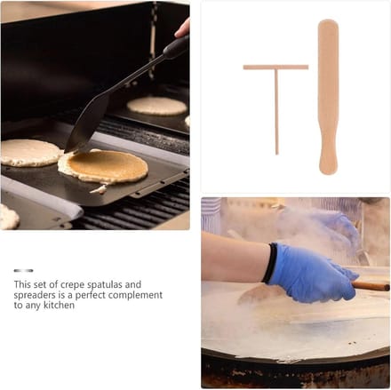 Pannenkoeken Spreader - Crepe Tool - Keuken Gebruik - Houten Handvat - 29cm - Natuurlijk