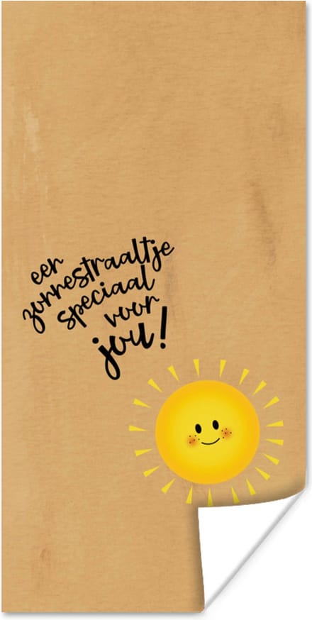 Poster Beterschap - Quote - Geel - Zon - 20x40 cm