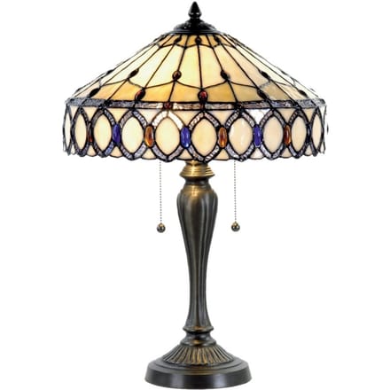 Lumilamp Tiffany Tafellamp Ø 40x58 cm Beige Bruin Glas