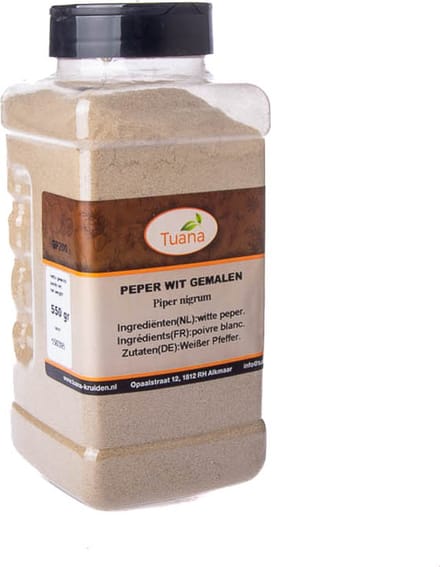 Tuana Kruiden - Peper Wit Gemalen - Strooibus 500 Gram - GP-P-0028