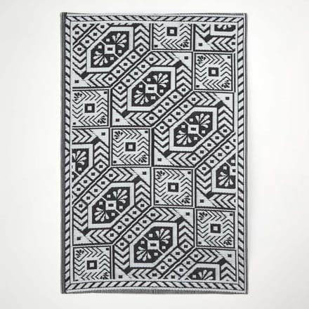 Homescapes buitenkleed zwart–wit patroon, 122 x 182 cm
