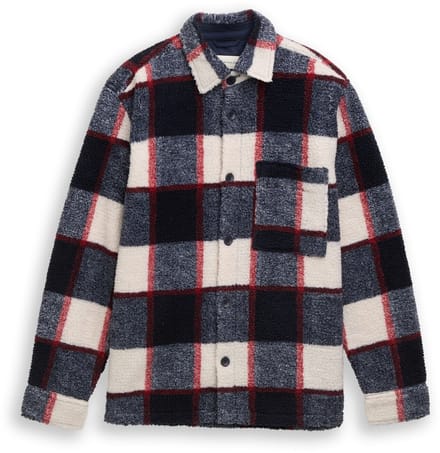 Tom Tailor - Teddy overshirt met ruitjespatroon - Maat XXL - blue big check
