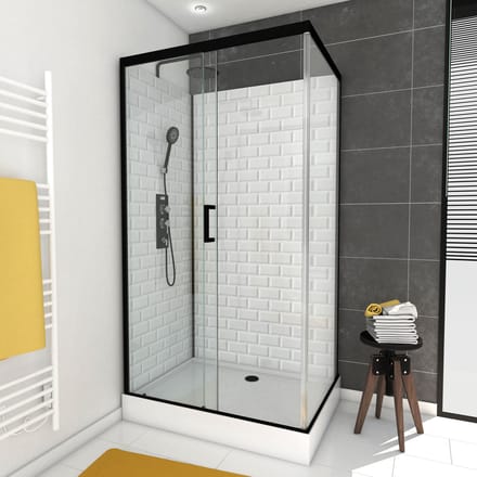 Aurlane Douchecabine Metro - Rechthoek - 110x80x230cm - Zwart Mat