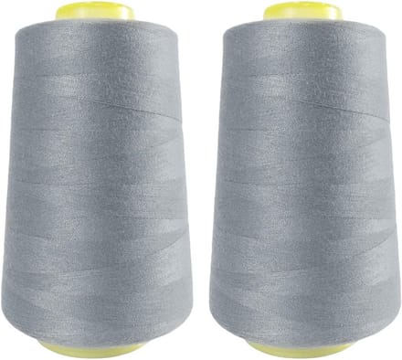 Set van 2 Sterke Polyester Naaigaren Spoelen – 4500 Meter Grijs Naaigaren voor Machine en Hand