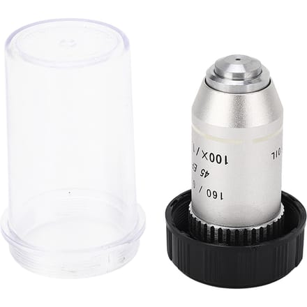Achromatisch Microscoopobjectief 100X Standaard RMS Draad Veerbescherming Biologisch Microscoopobjectief