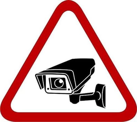 PVC-paneel Beveiligingscamera - Waarschuwingsbord Camera - Veiligheid Aangeven - Directe Druk - 12 x 10 cm - Wit