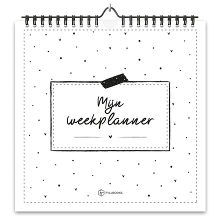 Fyllbooks - Mijn Weekplanner - Week Kalender Universeel en Ongedateerd - Planner - Zwart Wit