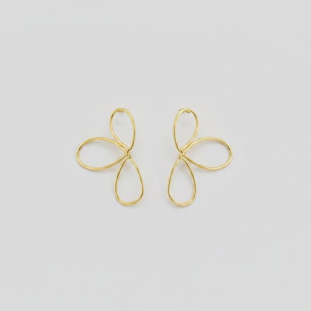 Dames Bloem Oorbellen Goudkleurig – Minimalistische Statement Oorbellen van RVS 6.5 cm