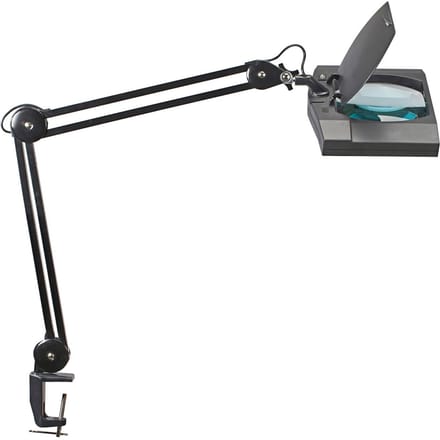 LED loeplamp MAULvitrum, zwart, klem, metaal