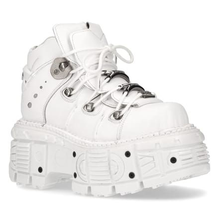 New Rock Unisex wit lederen gotische punklaarzen - M-TANK106-C1