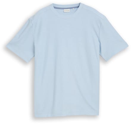 Tom Tailor - T-shirt met ottoman-structuur - Maat XL - light blue grey