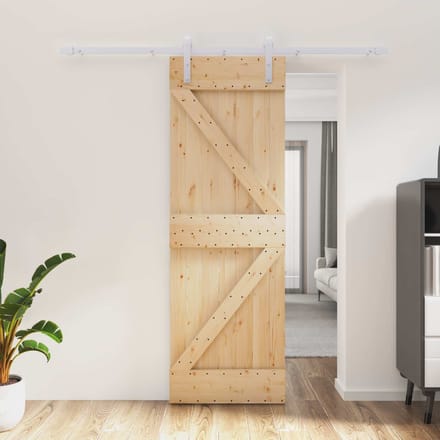 vidaXL - Schuifdeur - 70 - x - 210 - cm - Massief - Pine - Hout - (Onbehandeld)