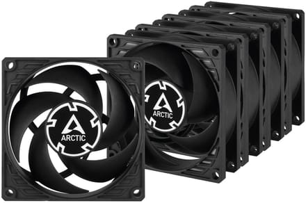 Arctic P8 PWM PST (5 pcs Value Pack) - Case ventilator - 80mm - Black - 23 dBA