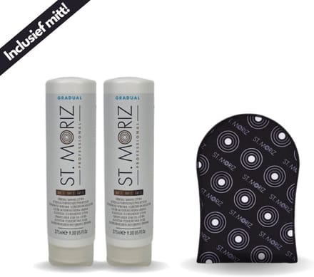 St Moriz - Gradual Tanning Lotion 275 ml - 2 pak + GRATIS Tanning Mitt